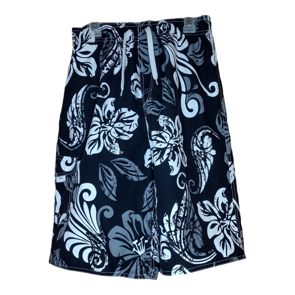 First Wave Leaf Print Swim Trunks Bathing Suit Swimsuit Boys Size 16/18